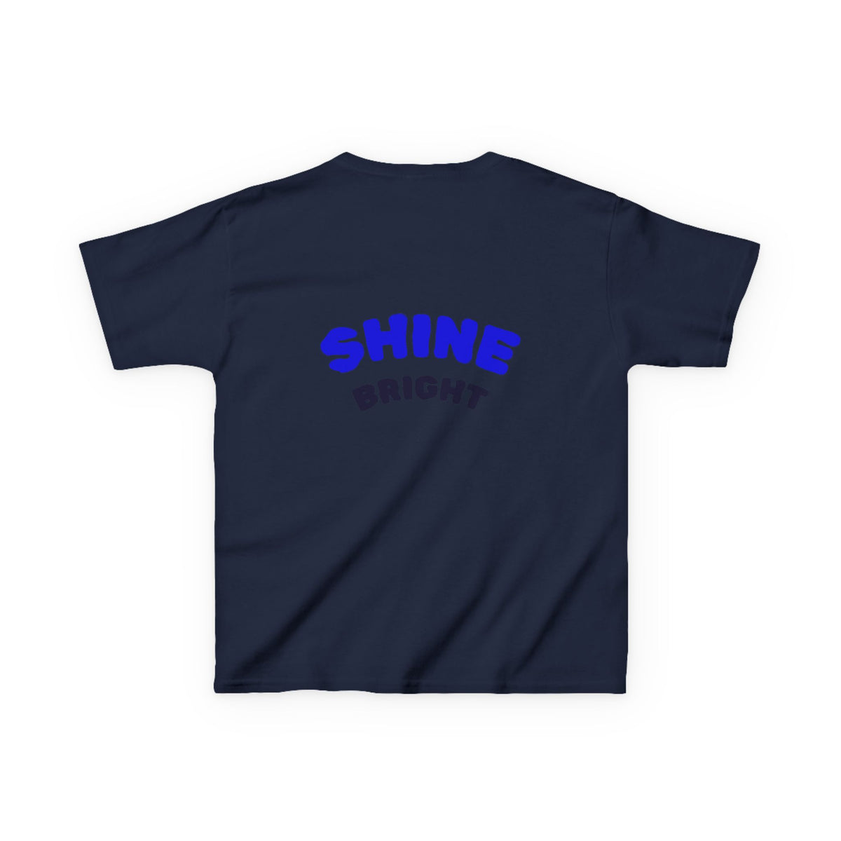 Kids Tee — "Be Kind, Be Cool" Dinosaur Graphic with "Shine Bright" Back