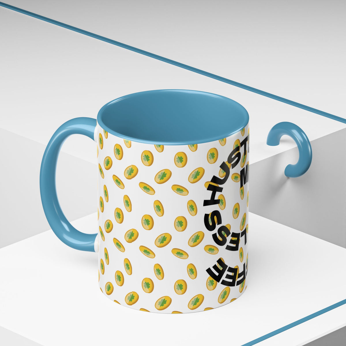 Hustle More Coffee Mug — Avocado Pattern Accent Mug (11/15oz