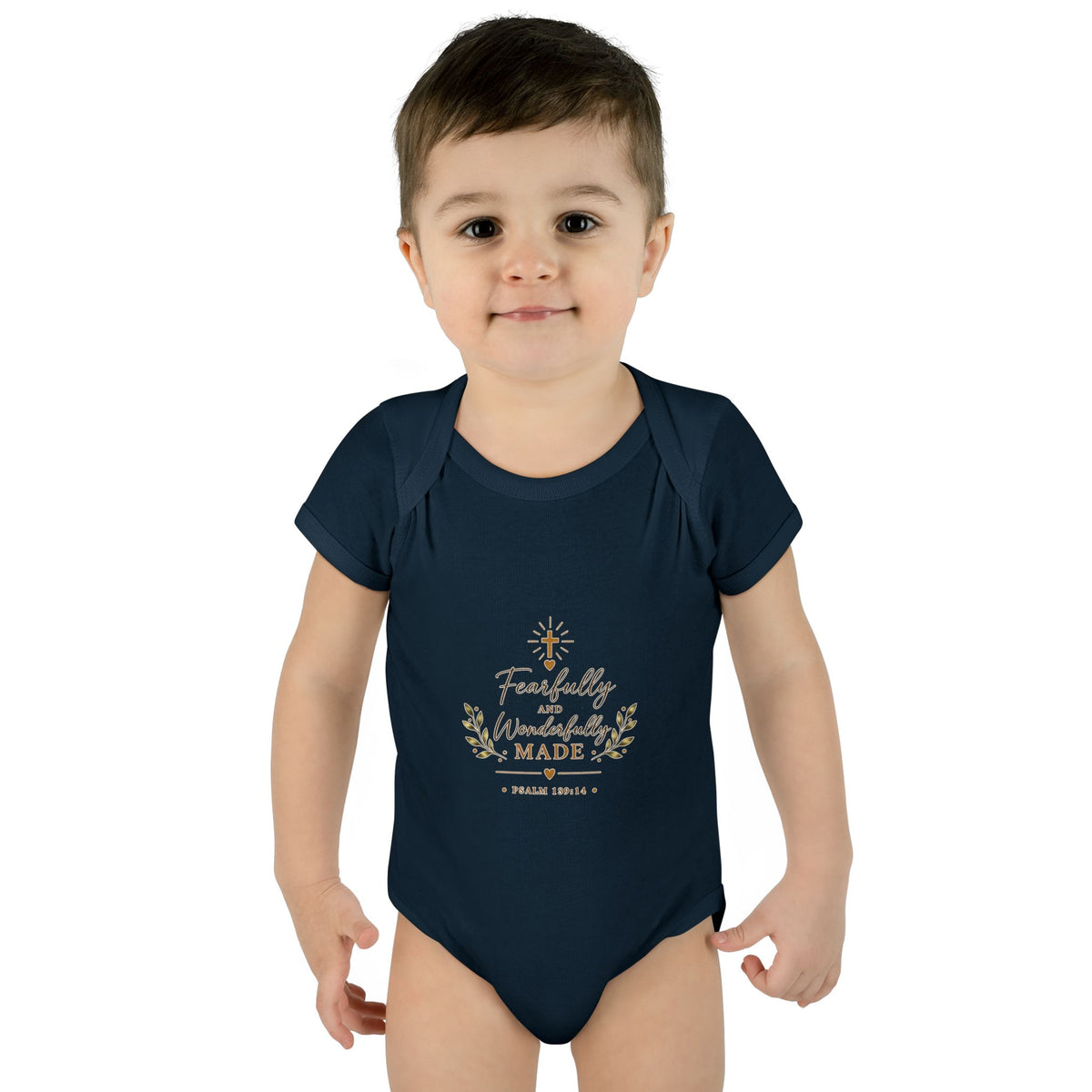 Fearfully & Wonderfully Made Baby Bodysuit | Christian Baptism Gift Onesie