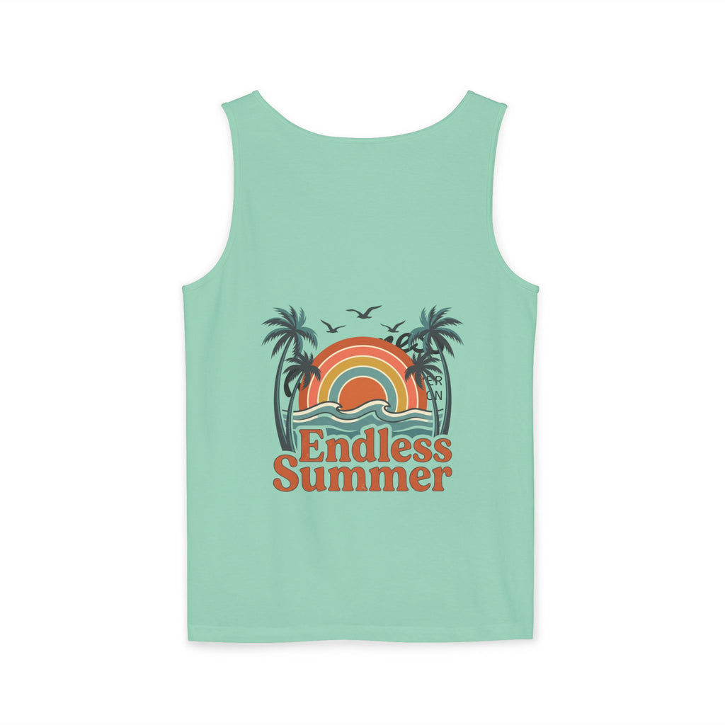Endless Summer Tank Top — Retro Beach Palm Tree Surf Graphic