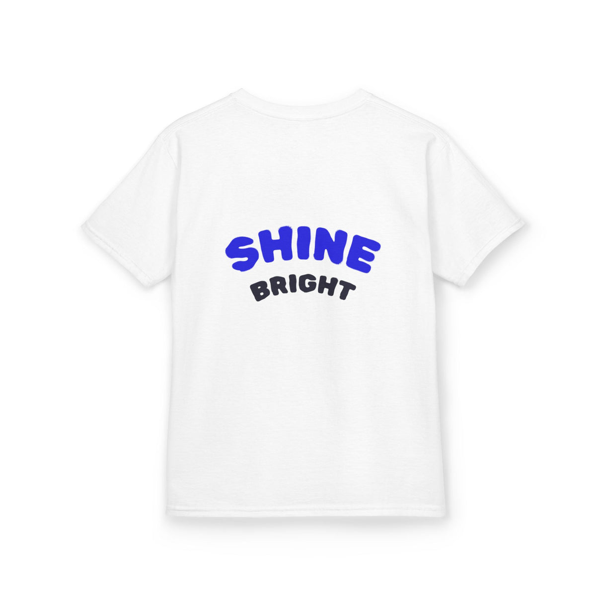 Kids Tee — "Be Kind, Be Cool" Dinosaur Graphic with "Shine Bright" Back