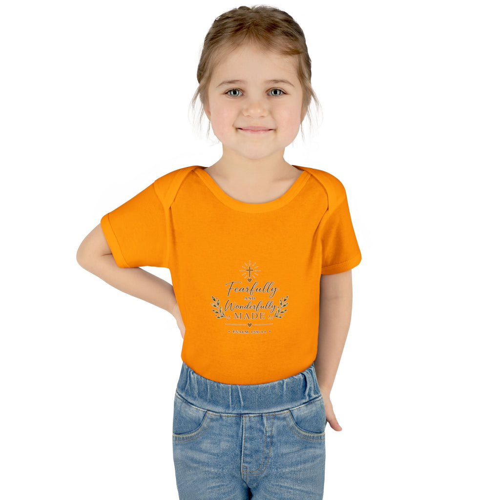 Fearfully & Wonderfully Made Baby Bodysuit | Christian Baptism Gift Onesie