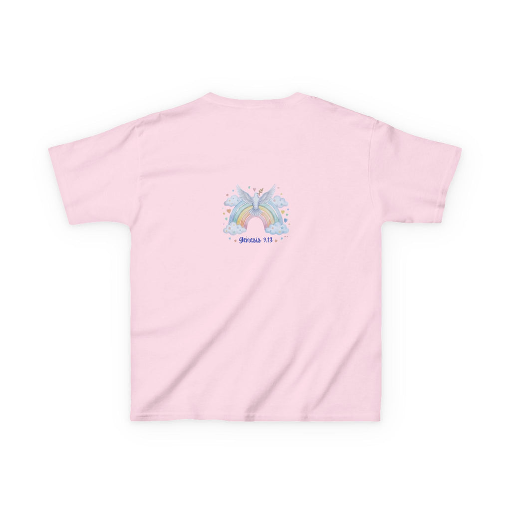 Christian Kids T-Shirt — "God Keeps His Promises" Rainbow Dove Tee | Psalm 145:13