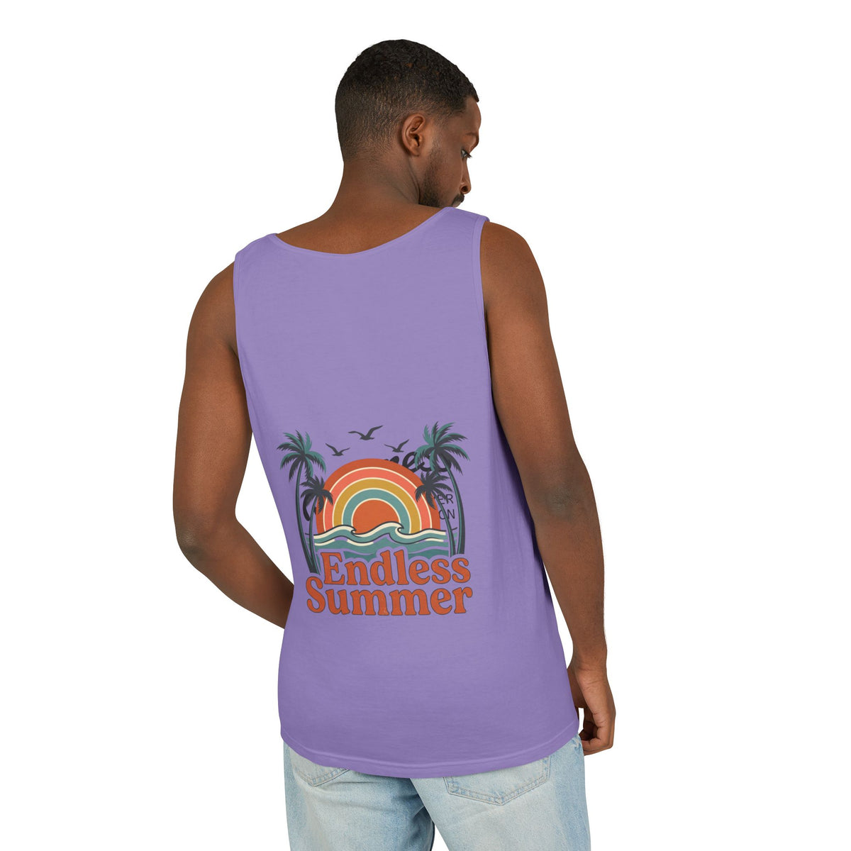 Endless Summer Tank Top — Retro Beach Palm Tree Surf Graphic