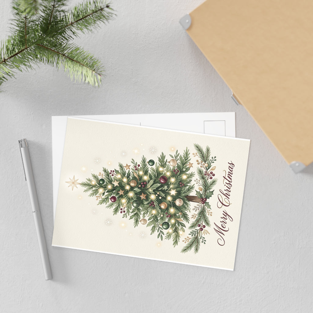 Christmas Tree Fine Art Postcards — Holiday Greeting Cards, Glossy 280gsm, 6x4 & 7x5