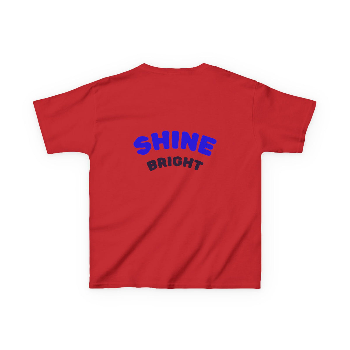 Kids Tee — "Be Kind, Be Cool" Dinosaur Graphic with "Shine Bright" Back