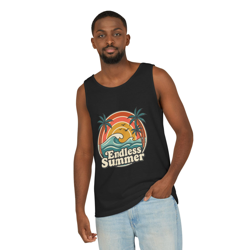 Endless Summer Tank Top — Retro Beach Palm Tree Surf Graphic