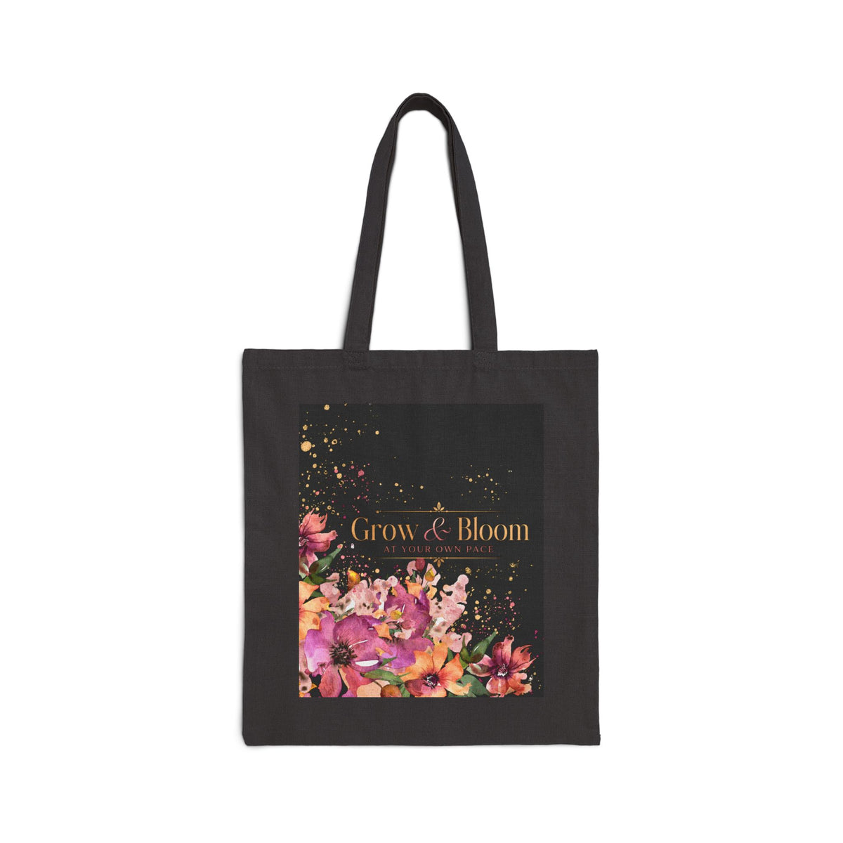 Grow & Bloom Floral Canvas Tote Bag