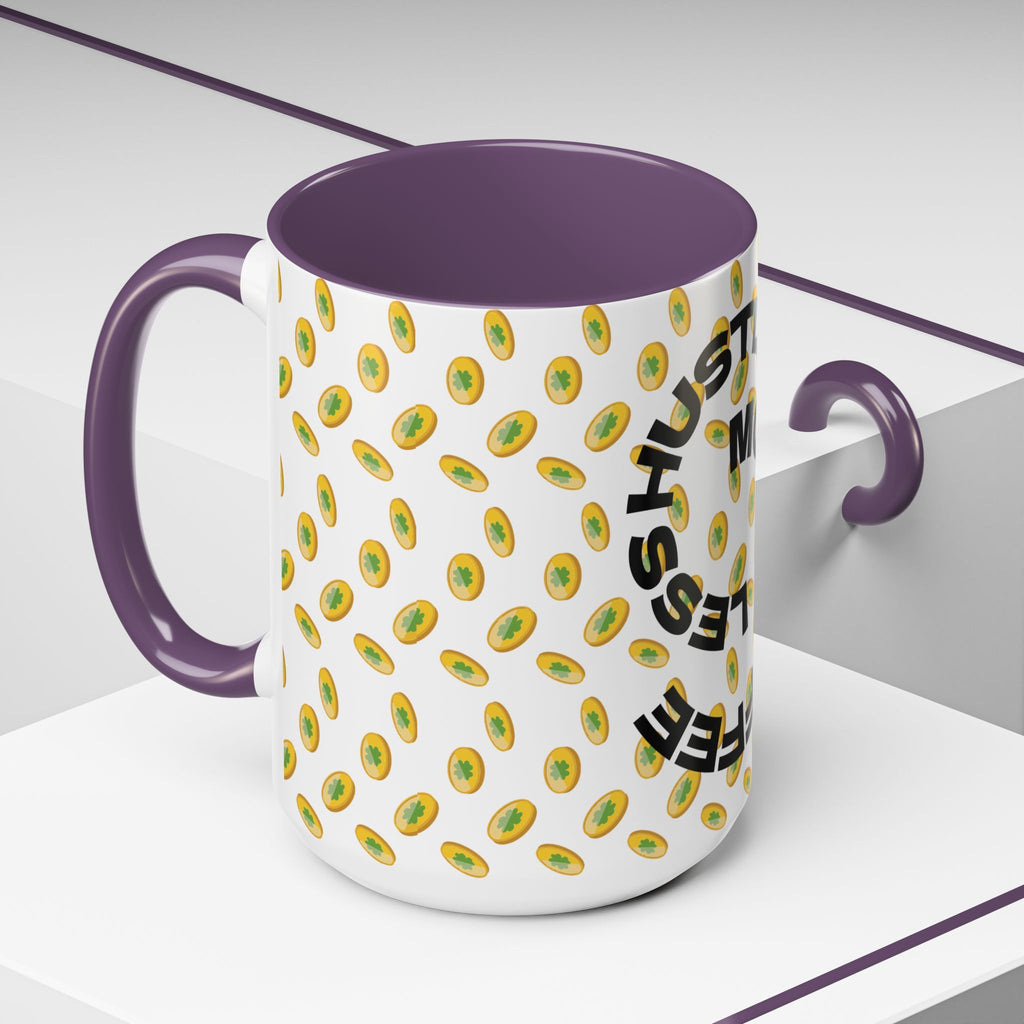 Hustle More Coffee Mug — Avocado Pattern Accent Mug (11/15oz