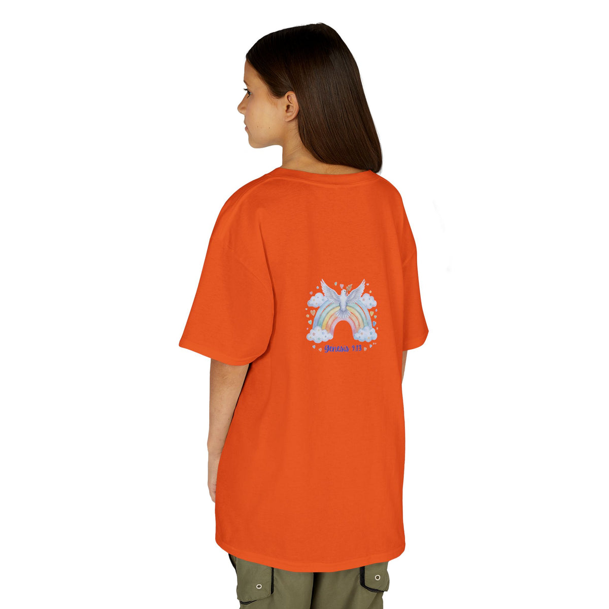 Christian Kids T-Shirt — "God Keeps His Promises" Rainbow Dove Tee | Psalm 145:13