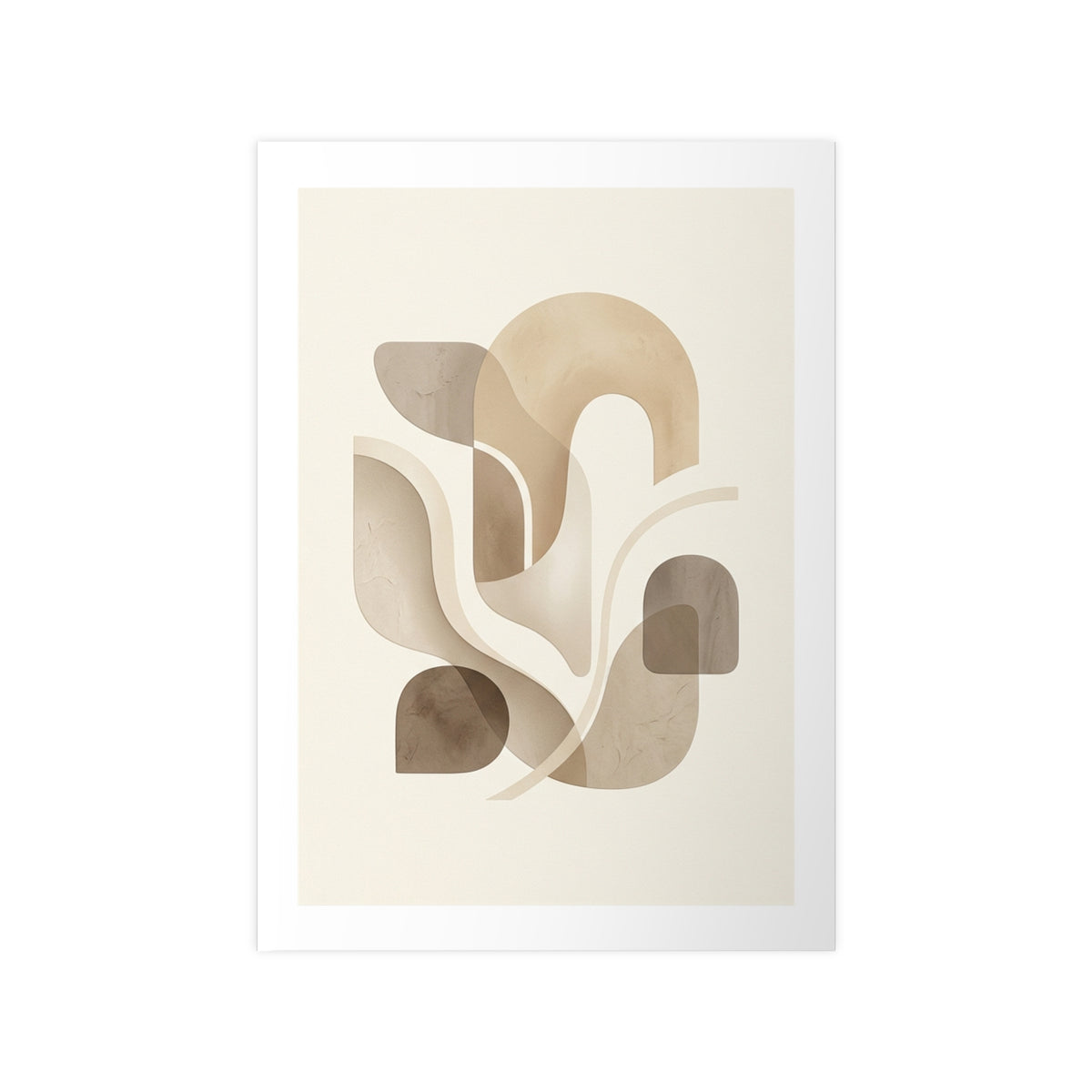 Beige Botanical Wall Art Poster — Minimalist Neutral Print, 250gsm Photo Paper, Matte or Satin