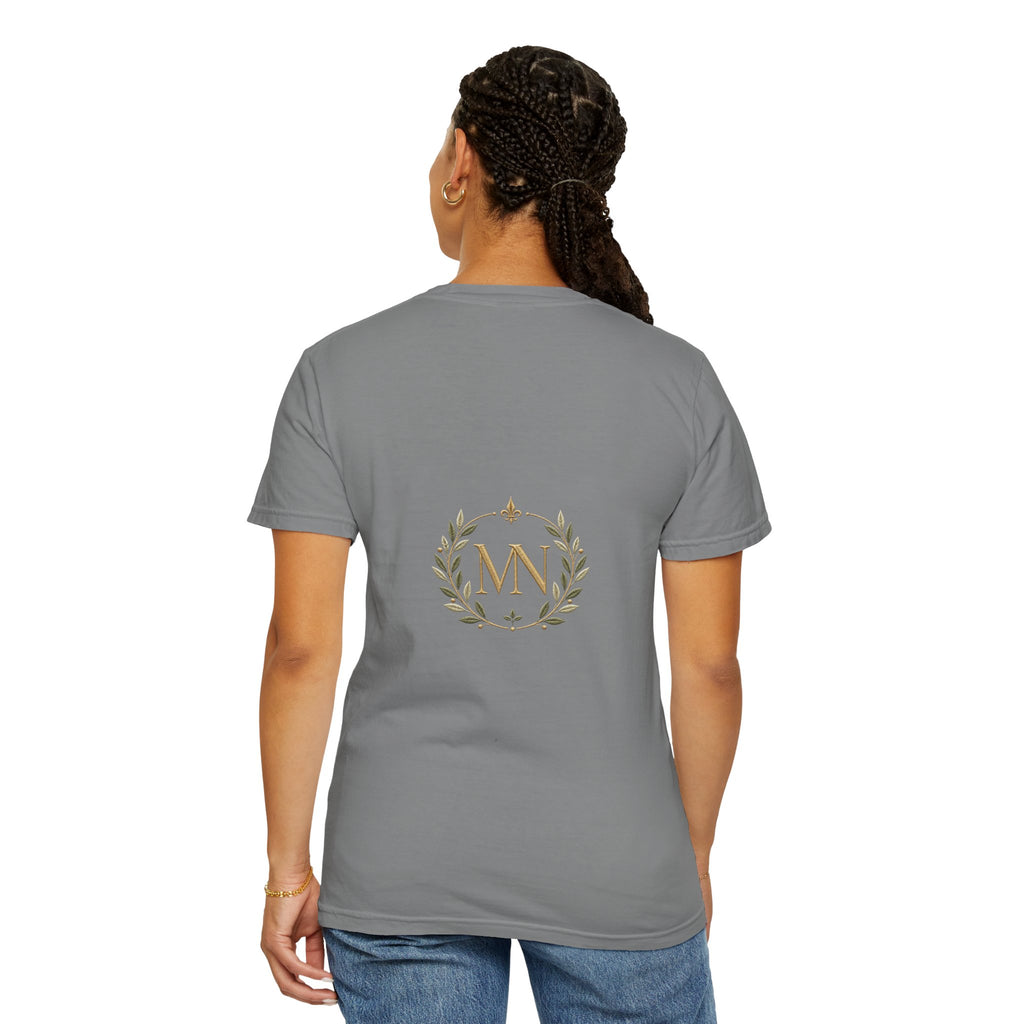 Personalized 'Rise & Shine' T-Shirt — Custom Name Floral Monogram Tee