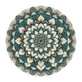 Teal Mandala Round Mouse Pad — Boho Desk Mat for Home Office, Meditation & Gifting