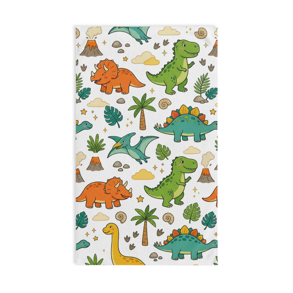 Dinosaur Kids Hand Towel - Cute Cartoon Dino Pattern for Nursery & Bath