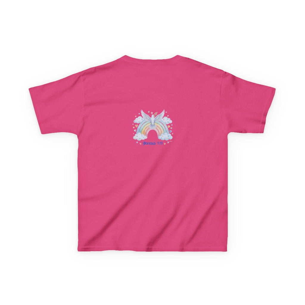 Christian Kids T-Shirt — "God Keeps His Promises" Rainbow Dove Tee | Psalm 145:13