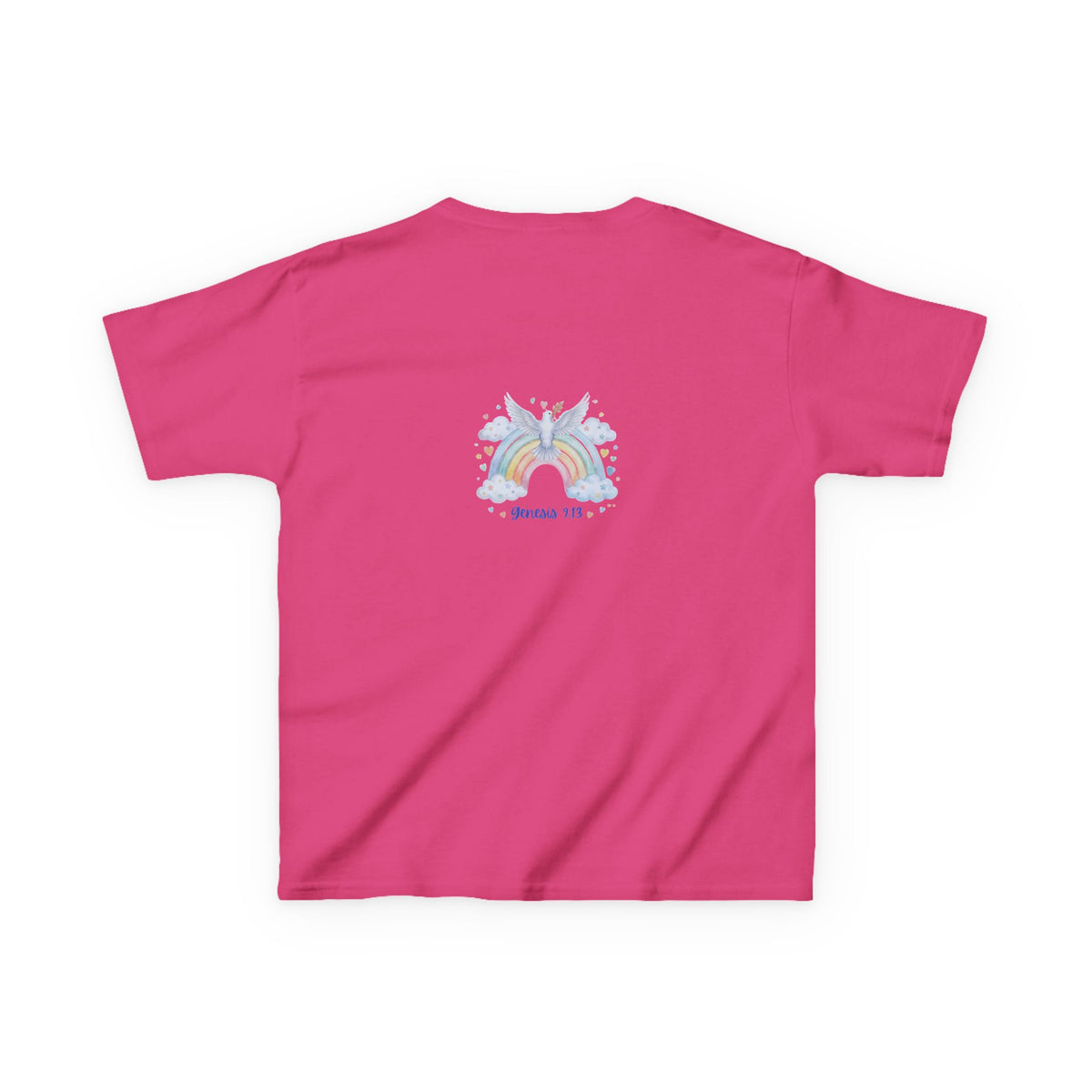 Christian Kids T-Shirt — "God Keeps His Promises" Rainbow Dove Tee | Psalm 145:13