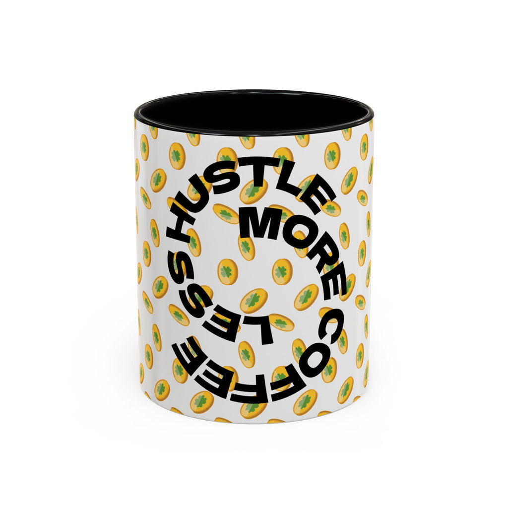 Hustle More Coffee Mug — Avocado Pattern Accent Mug (11/15oz