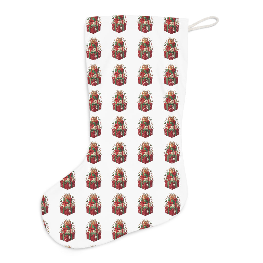 Santa Presents Christmas Stocking — Festive Holiday Stocking for Kids & Adults