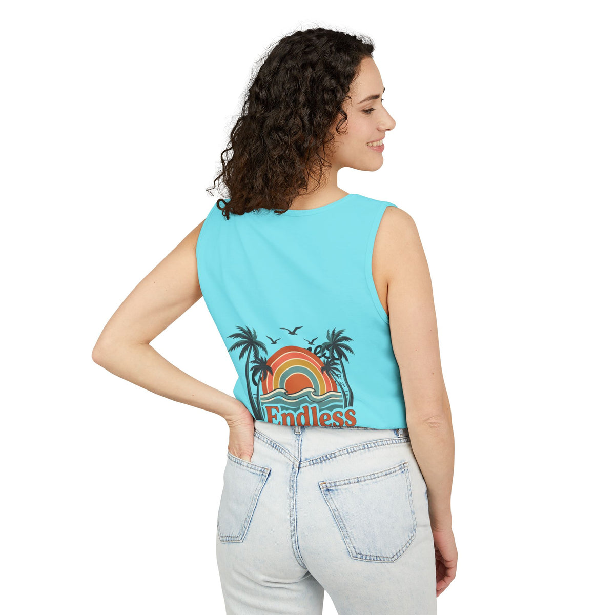 Endless Summer Tank Top — Retro Beach Palm Tree Surf Graphic