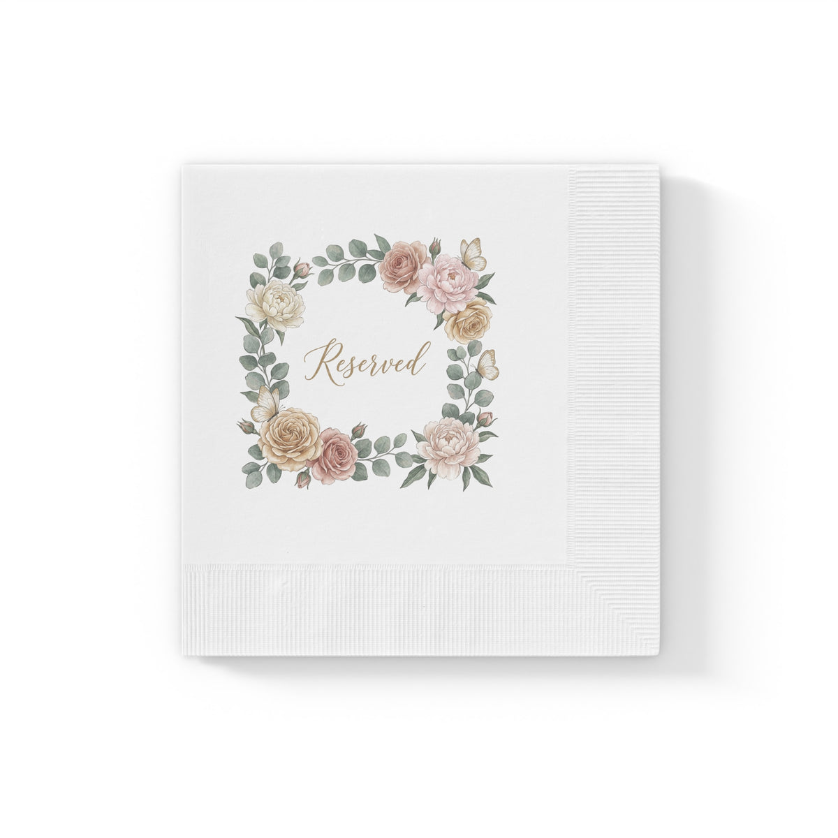 Reserved Floral Napkins — Elegant Wedding & Event Cocktail Napkins