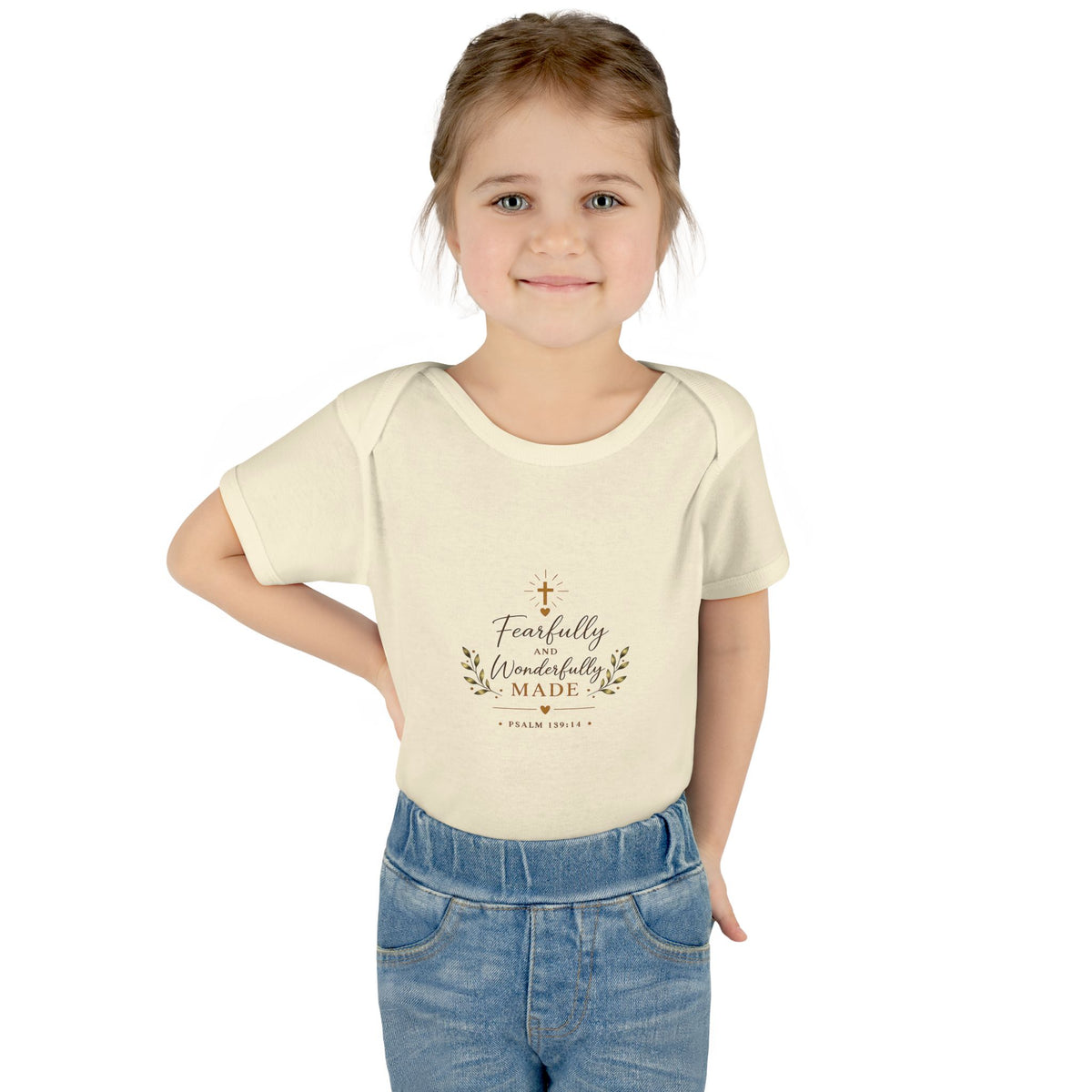 Fearfully & Wonderfully Made Baby Bodysuit | Christian Baptism Gift Onesie