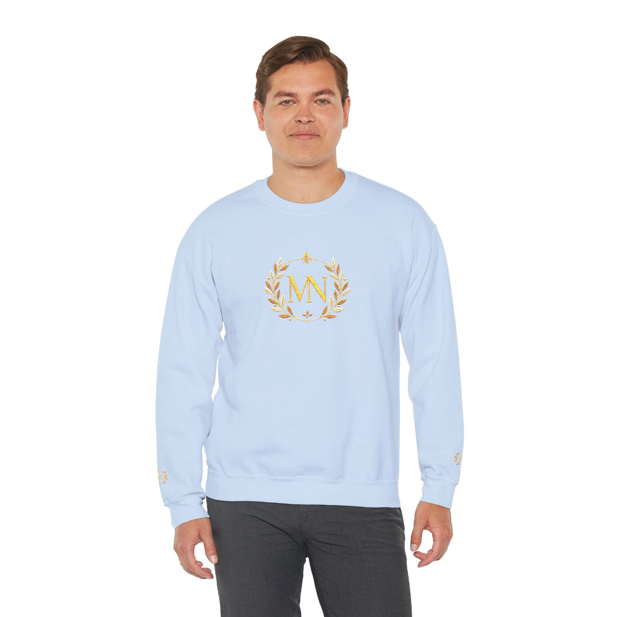 Gold Laurel Monogram Crewneck Sweatshirt