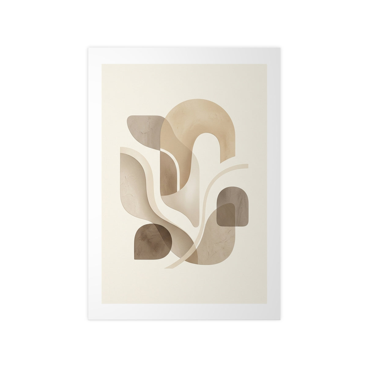 Beige Botanical Wall Art Poster — Minimalist Neutral Print, 250gsm Photo Paper, Matte or Satin