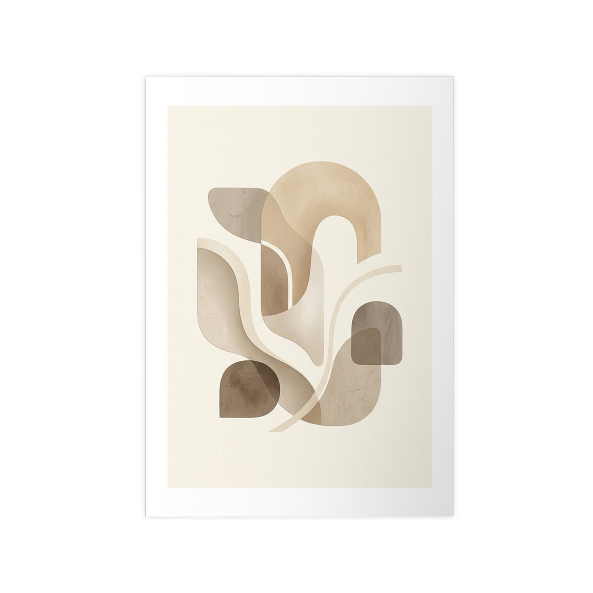 Beige Botanical Wall Art Poster — Minimalist Neutral Print, 250gsm Photo Paper, Matte or Satin