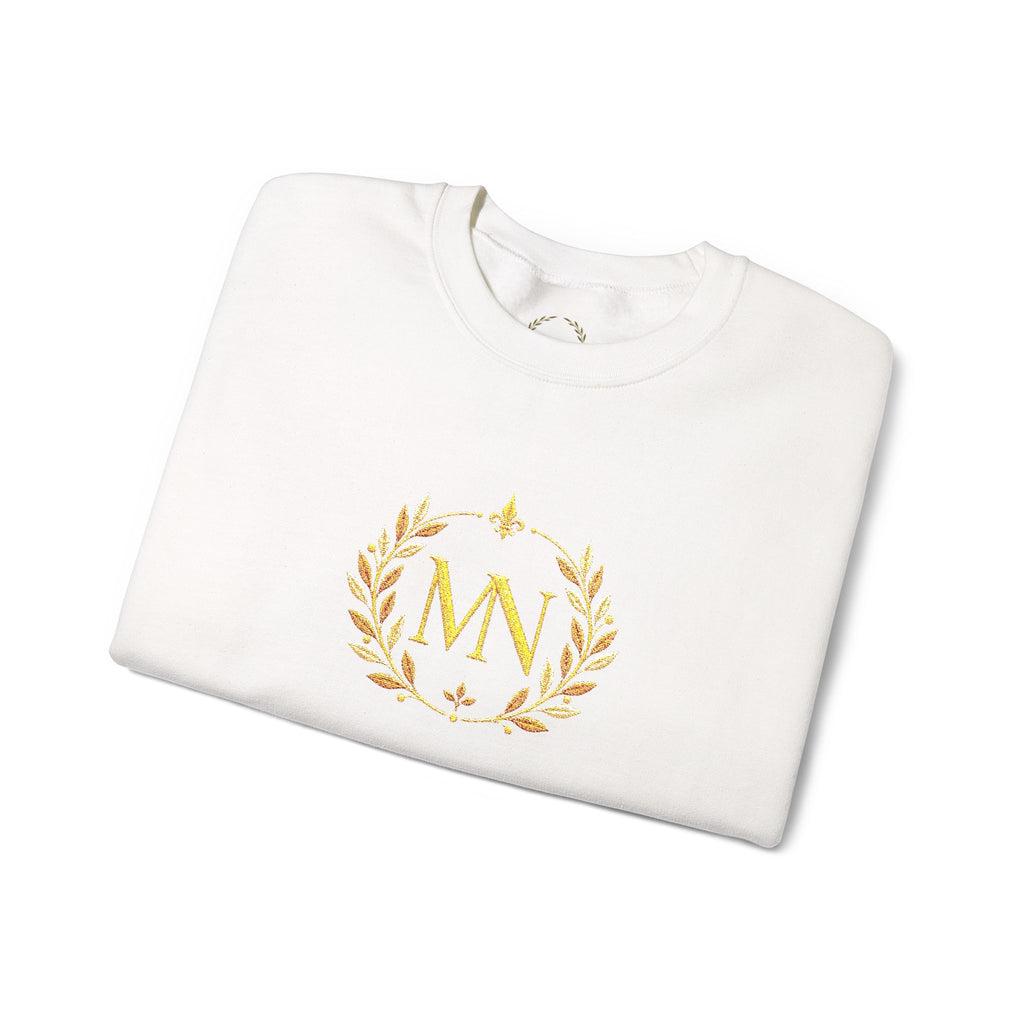 Gold Laurel Monogram Crewneck Sweatshirt