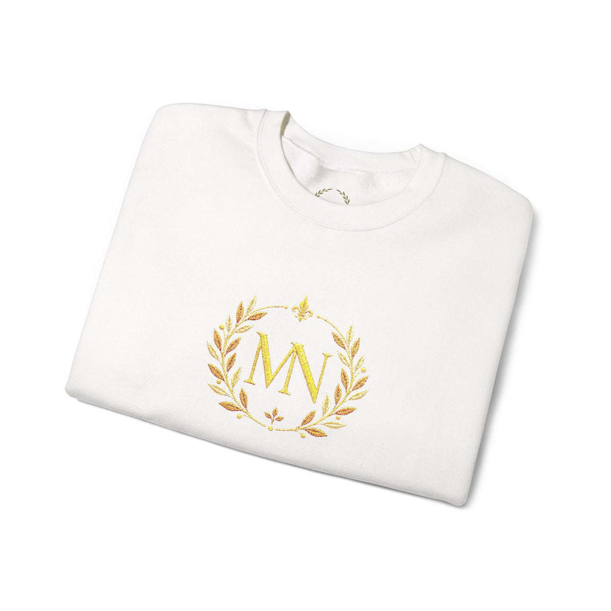 Gold Laurel Monogram Crewneck Sweatshirt