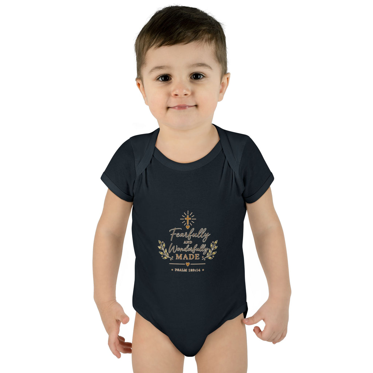 Fearfully & Wonderfully Made Baby Bodysuit | Christian Baptism Gift Onesie