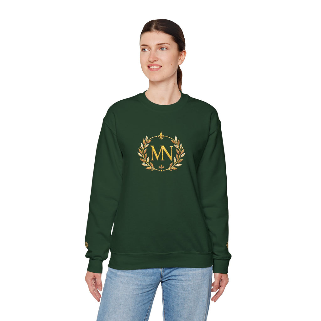 Gold Laurel Monogram Crewneck Sweatshirt