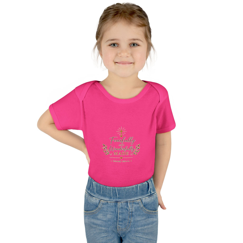 Fearfully & Wonderfully Made Baby Bodysuit | Christian Baptism Gift Onesie