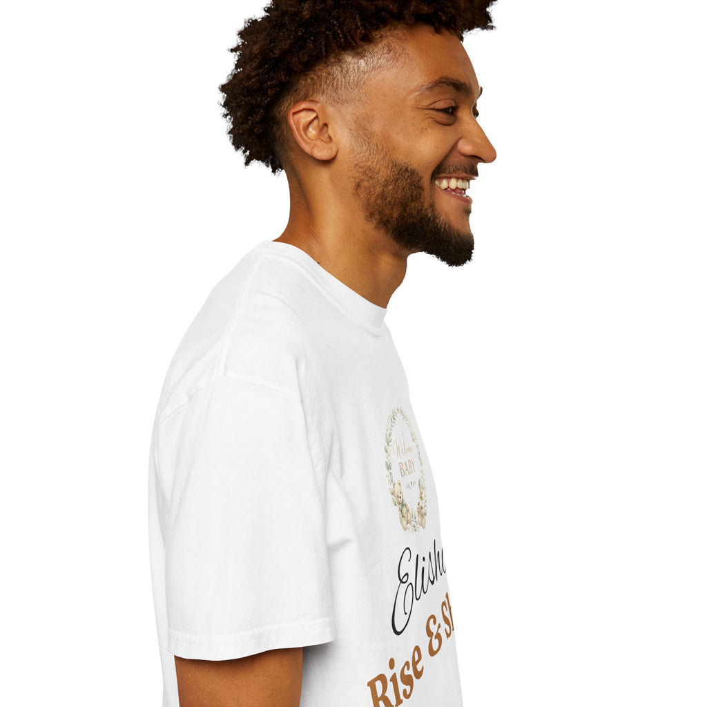 Personalized 'Rise & Shine' T-Shirt — Custom Name Floral Monogram Tee