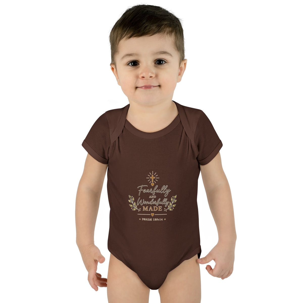 Fearfully & Wonderfully Made Baby Bodysuit | Christian Baptism Gift Onesie