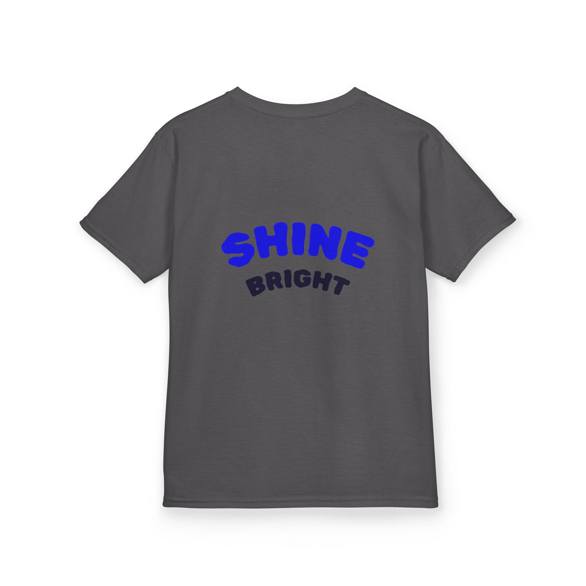 Kids Tee — "Be Kind, Be Cool" Dinosaur Graphic with "Shine Bright" Back