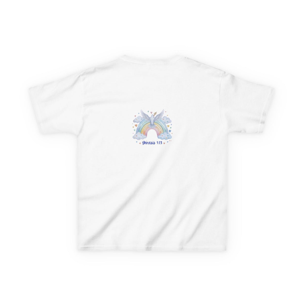 Christian Kids T-Shirt — "God Keeps His Promises" Rainbow Dove Tee | Psalm 145:13