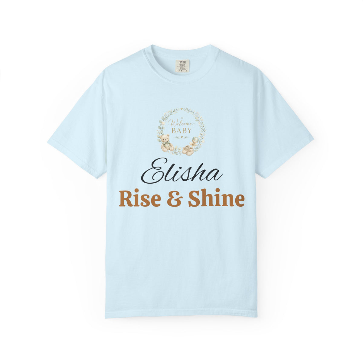 Personalized 'Rise & Shine' T-Shirt — Custom Name Floral Monogram Tee