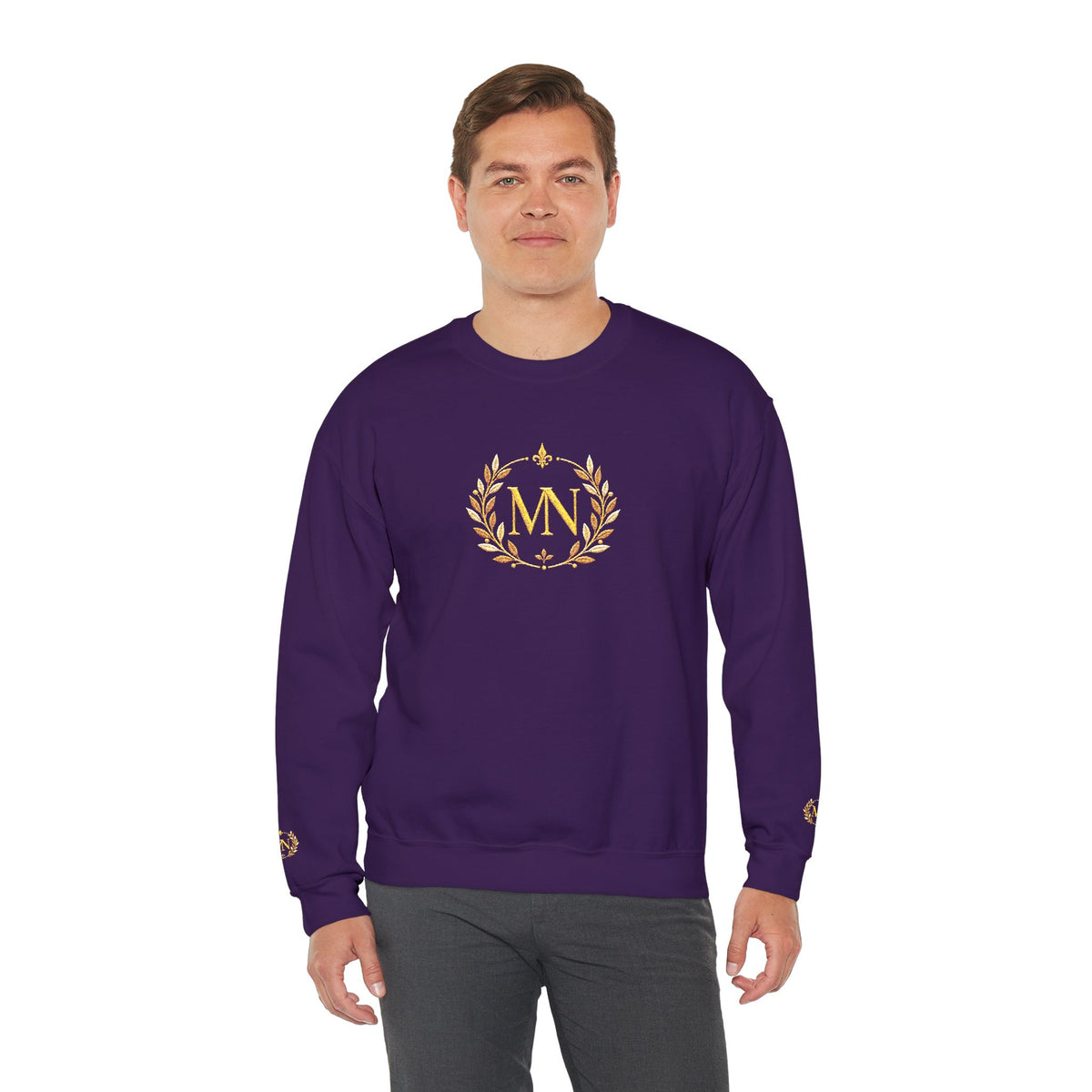 Gold Laurel Monogram Crewneck Sweatshirt