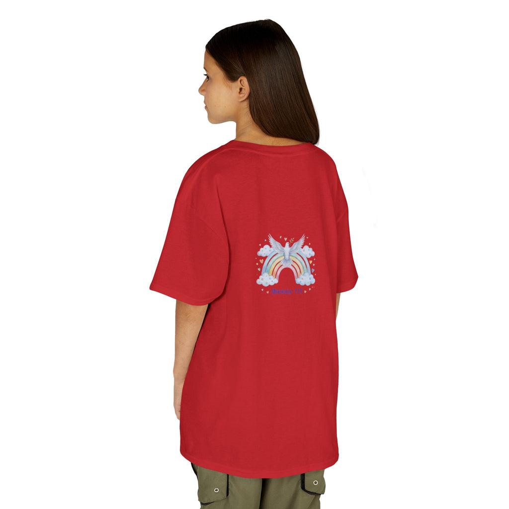 Christian Kids T-Shirt — "God Keeps His Promises" Rainbow Dove Tee | Psalm 145:13
