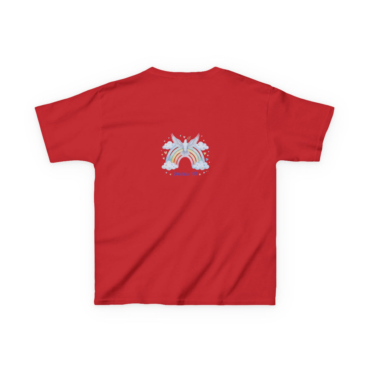 Christian Kids T-Shirt — "God Keeps His Promises" Rainbow Dove Tee | Psalm 145:13