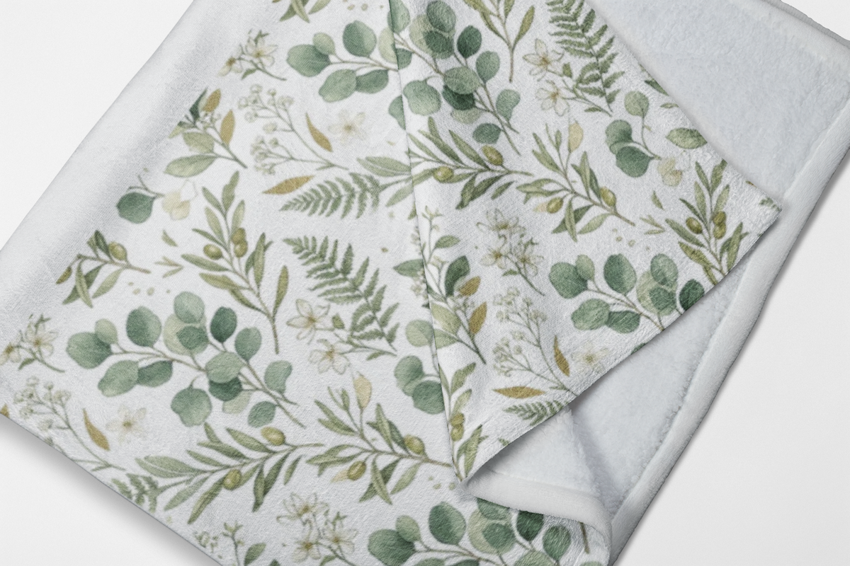 Botanical Eucalyptus Duvet Cover — Green Fern & Floral Microfiber Bedding