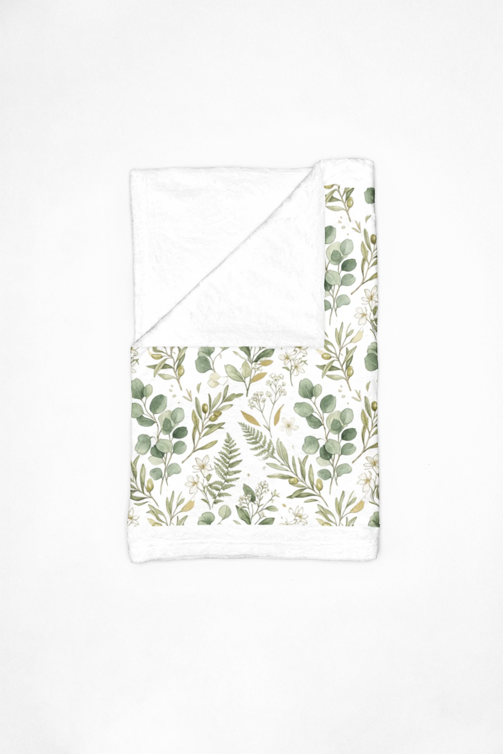 Botanical Eucalyptus Duvet Cover — Green Fern & Floral Microfiber Bedding