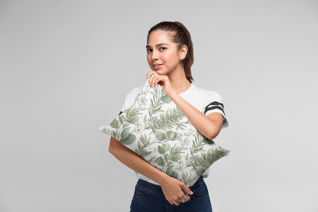 Pillowcase — Botanical Greenery Microfiber Pillowcase (Eucalyptus & Fern Print)