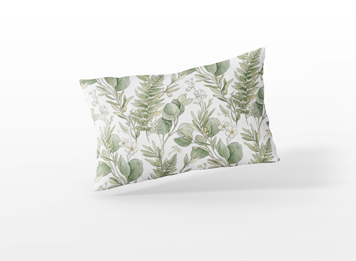Pillowcase — Botanical Greenery Microfiber Pillowcase (Eucalyptus & Fern Print)