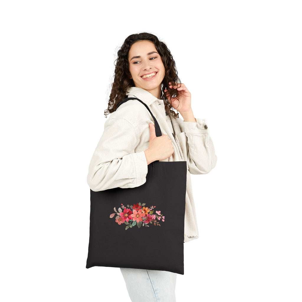 Grow & Bloom Floral Canvas Tote Bag