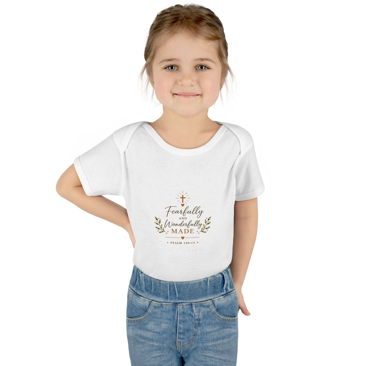 Fearfully & Wonderfully Made Baby Bodysuit | Christian Baptism Gift Onesie