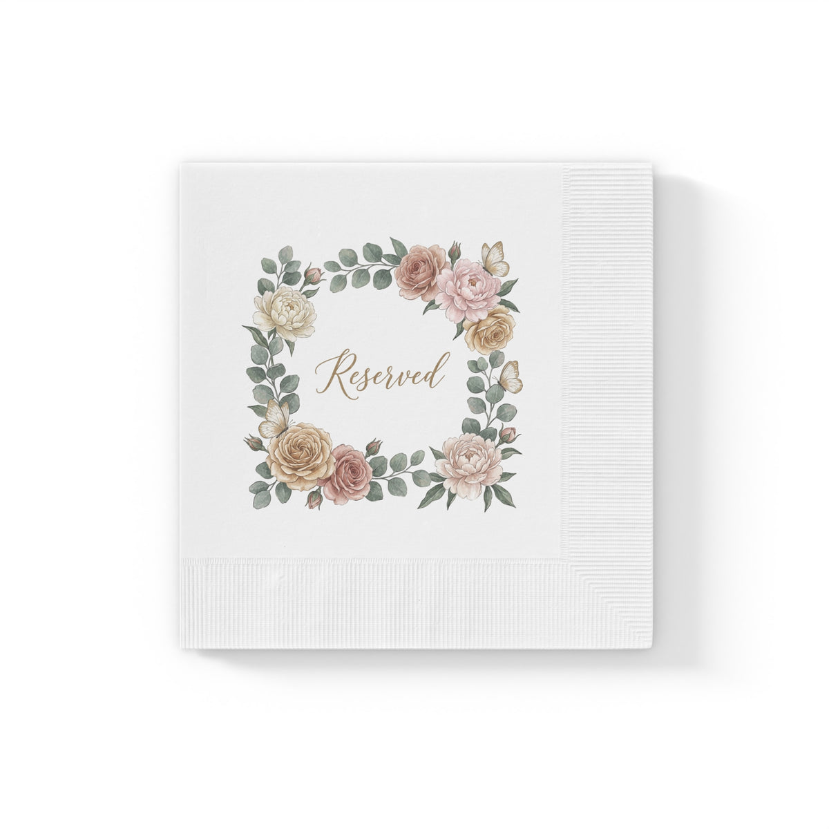 Reserved Floral Napkins — Elegant Wedding & Event Cocktail Napkins