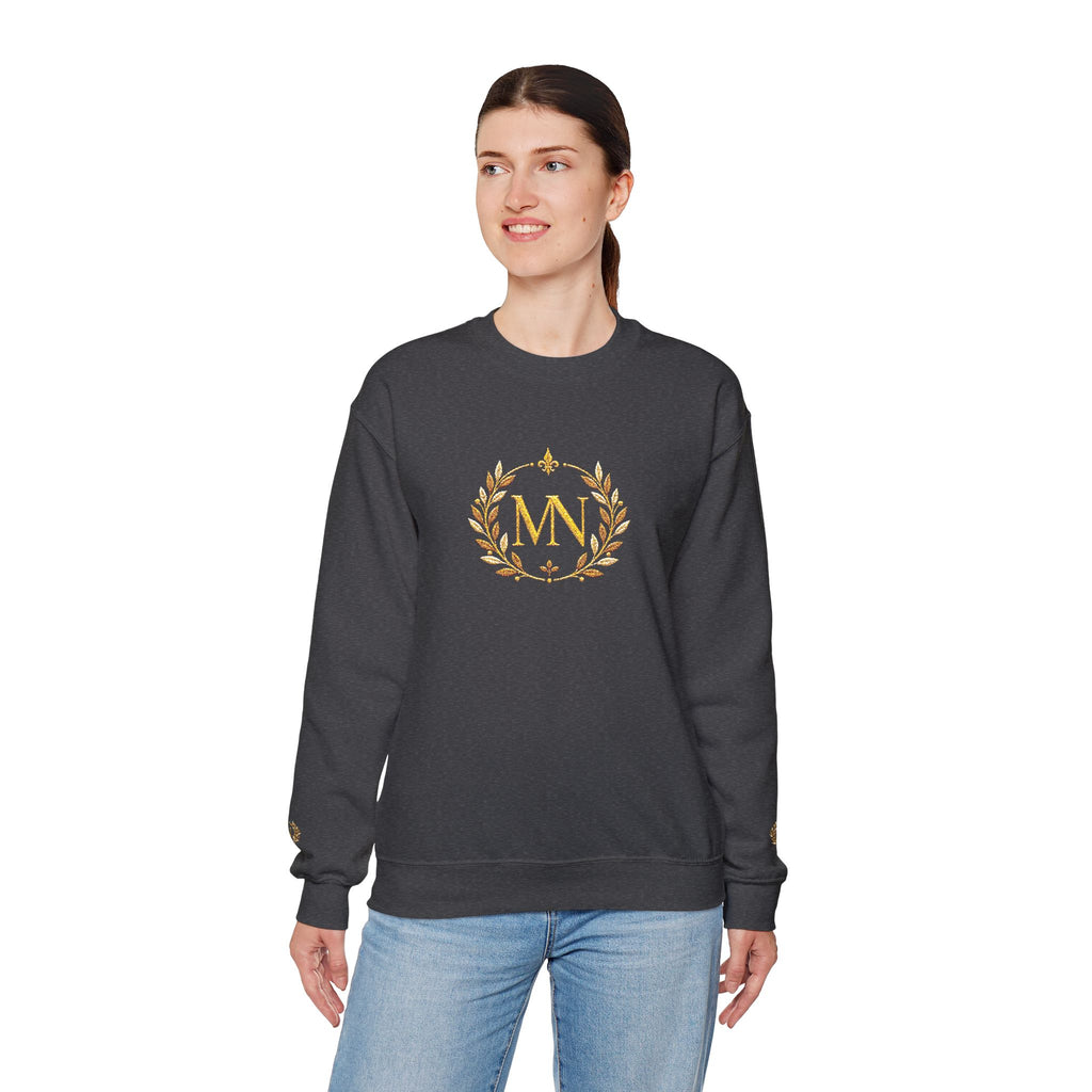 Gold Laurel Monogram Crewneck Sweatshirt