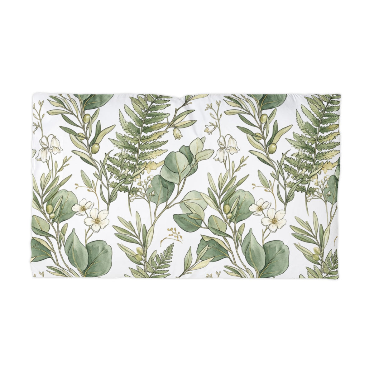 Pillowcase — Botanical Greenery Microfiber Pillowcase (Eucalyptus & Fern Print)